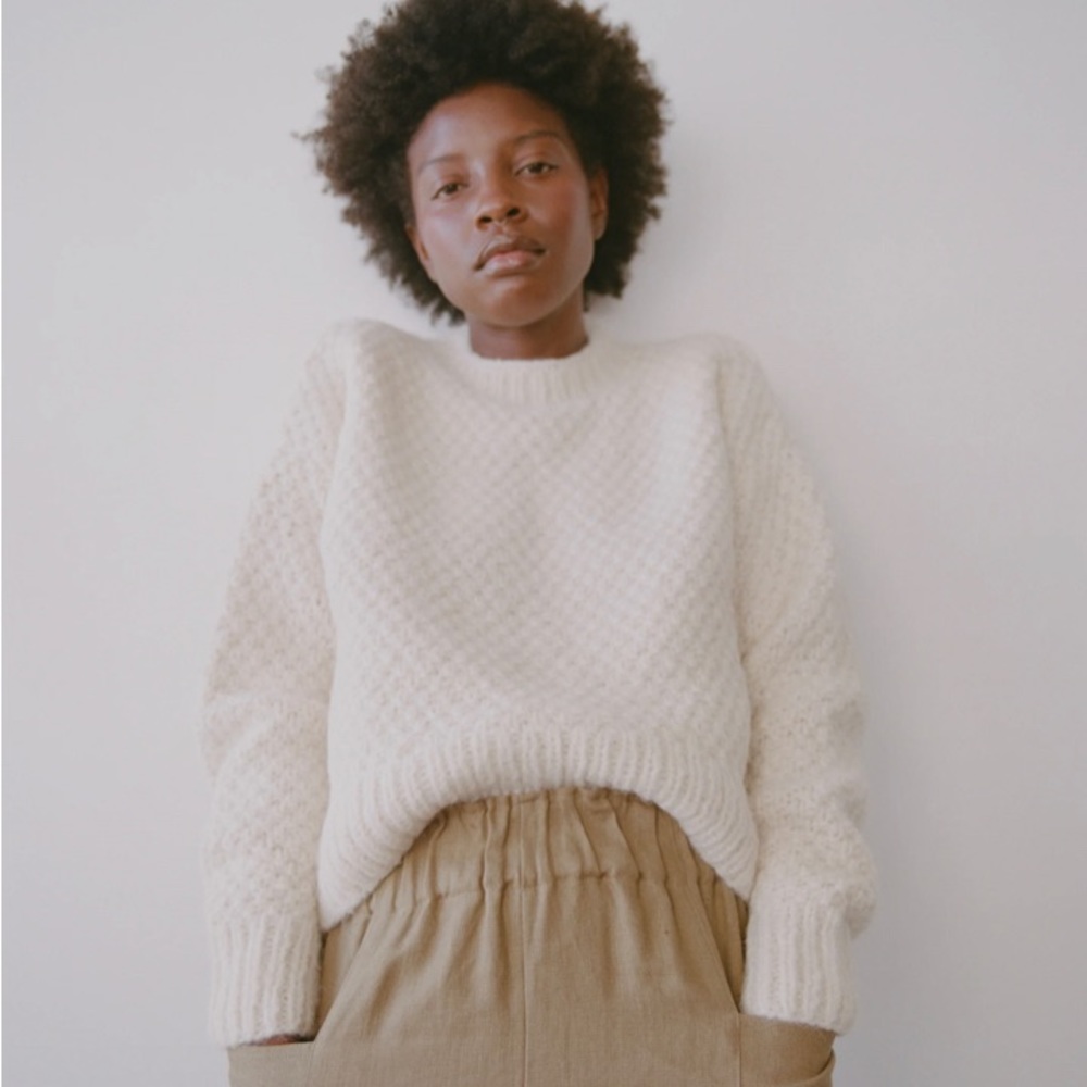 OZMA of California Gia Alpaca Sweater in Cream